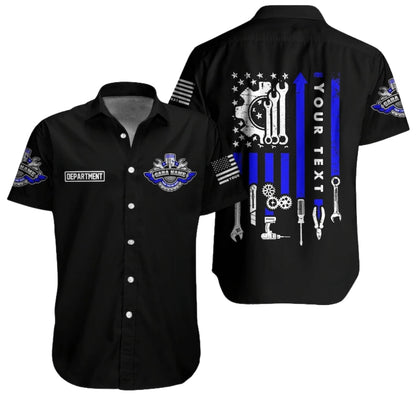 Custom Racing Mechanic Workwear Hawaiian Shirt For Men, Custom Mechanic Uniform Shirts HE0196