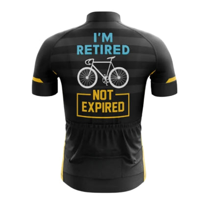 I'm Retired Not Expired Men's Cycling Short Sleeve Jersey, Funny Retired Cycling Jerseys CE0028