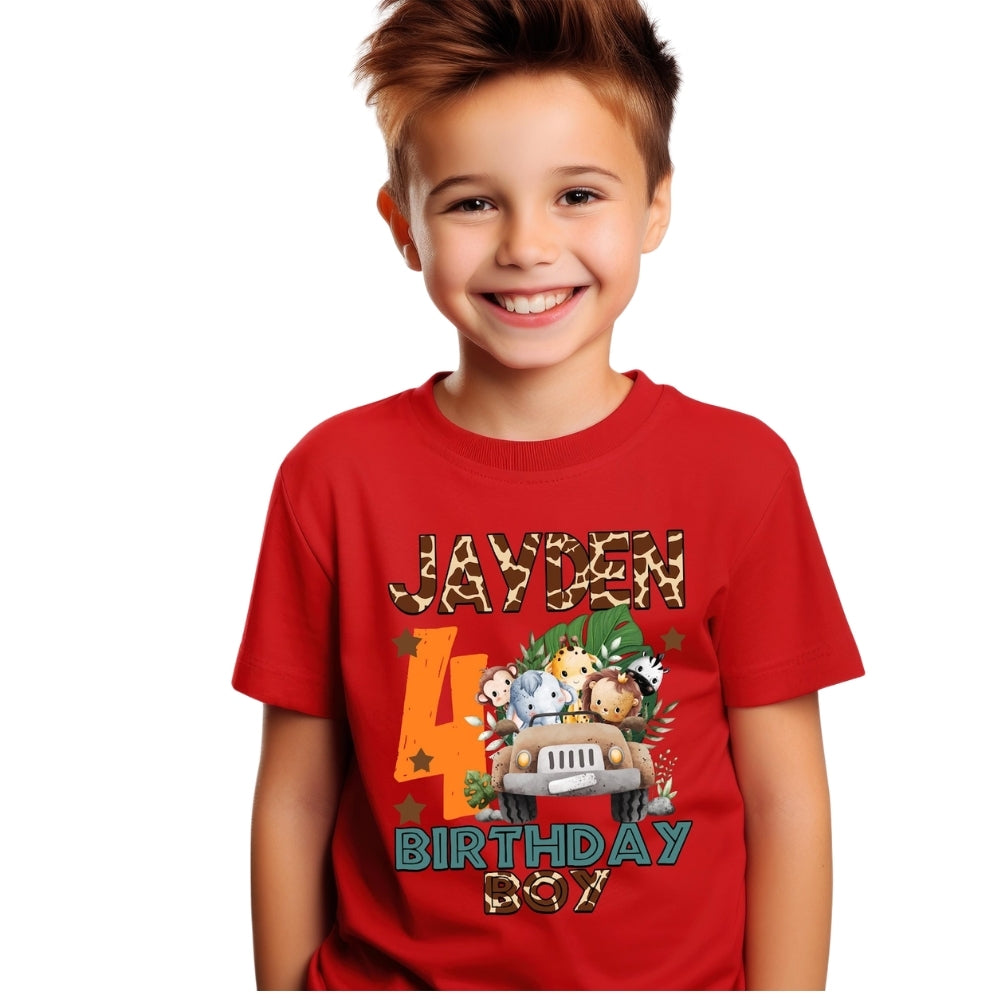 Custom Matching Safari Birthday Family T Shirts, Custom Animal Matching Family Shirts For Birthday Boy ET0405