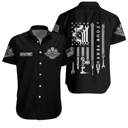 Custom Racing Mechanic Workwear Hawaiian Shirt For Men, Custom Mechanic Uniform Shirts HE0196