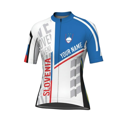 Custom Slovenia Flag Cycling Short Sleeve Women's Jersey, Custom Slovenia Cycling Jerseys CG0654