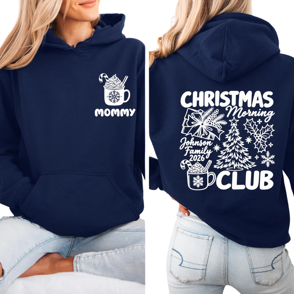 Custom Christmas Morning Club Matching Family Sweatshirt, Custom Christmas Family Sweatshirt ET1645