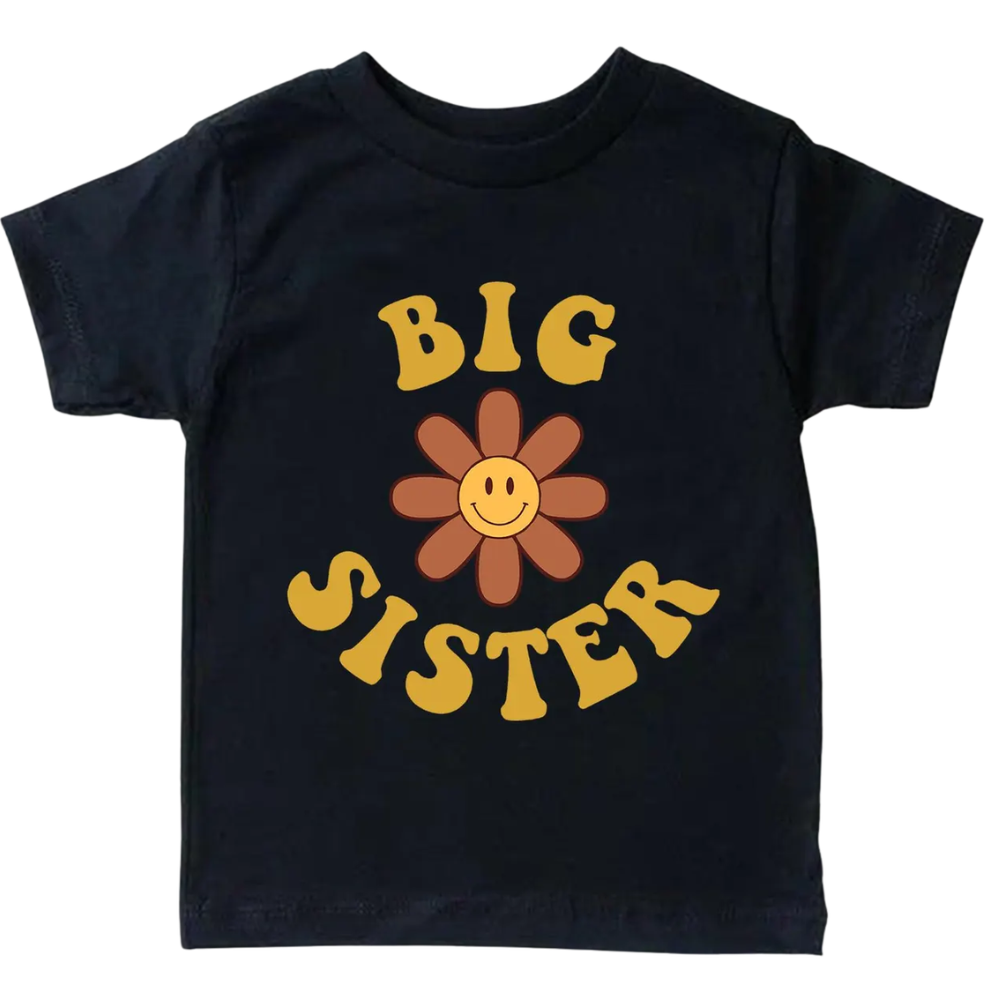 Flower Big Sister Middle Sister Little Sister Matching T Shirt, Floral Sibling Matching Shirts ET1457