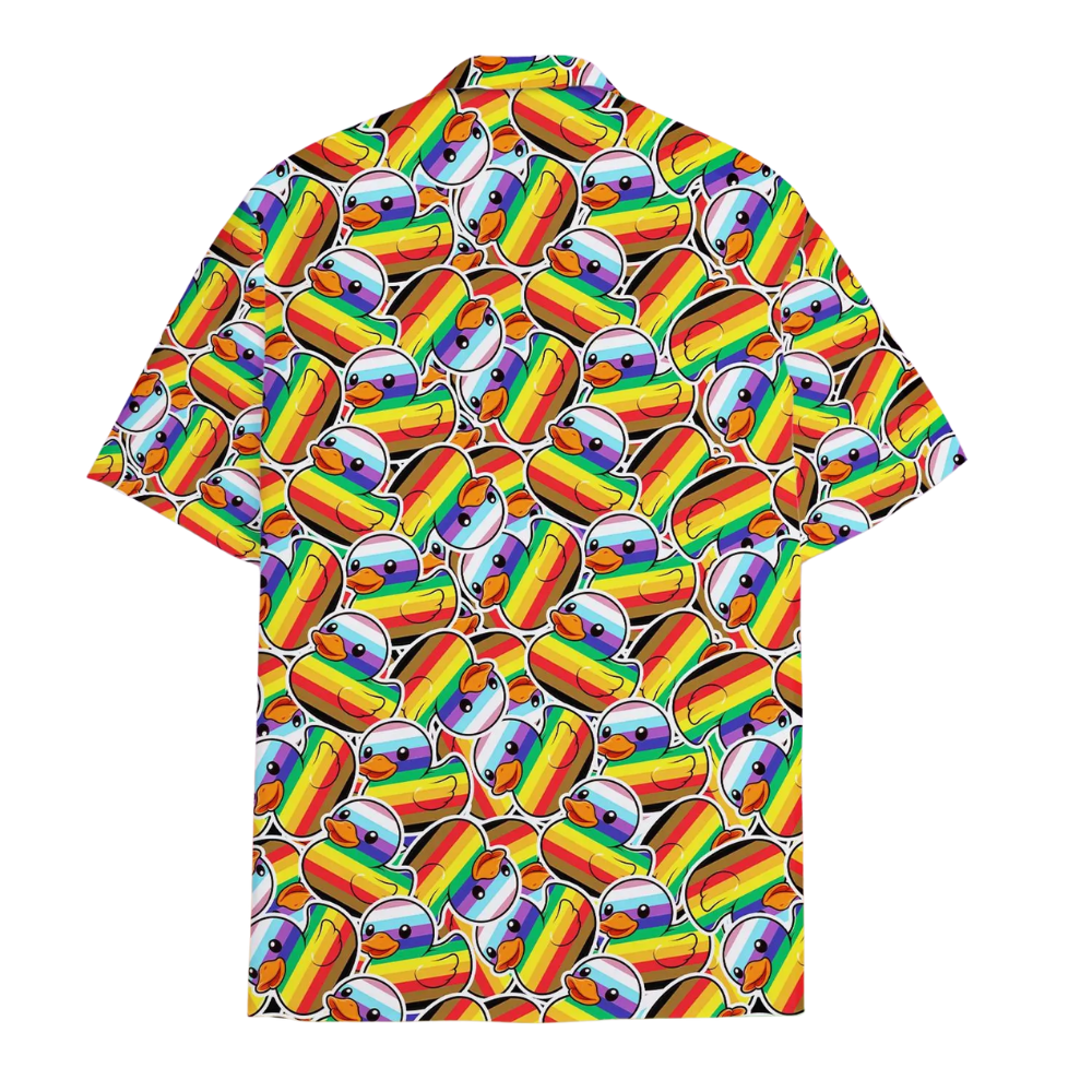 Duck Rainbow Pride Hawaiian Shirts For Men, LGBT Pride Month Hawaiian Shirts HE0246
