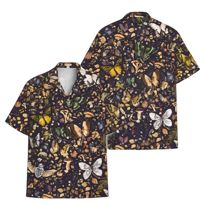 Butterfly And Mushroom Hawaiian Shirts For Men Women, Tropical Butterfly Hawaiian Shirts HE0241