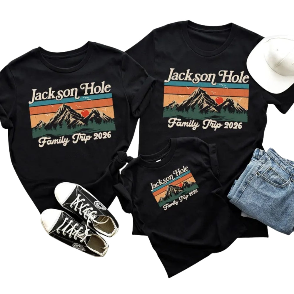 Custom Retro Family Trip Matching T Shirts, Custom Travel Family Matching Shirts ET1118