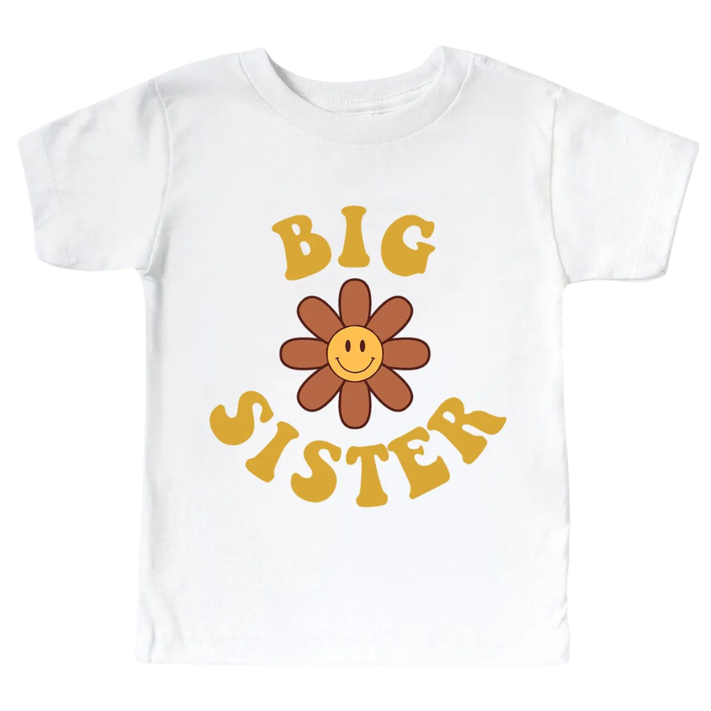 Flower Big Sister Middle Sister Little Sister Matching T Shirt, Floral Sibling Matching Shirts ET1457