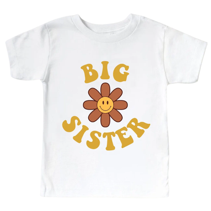 Flower Big Sister Middle Sister Little Sister Matching T Shirt, Floral Sibling Matching Shirts ET1457
