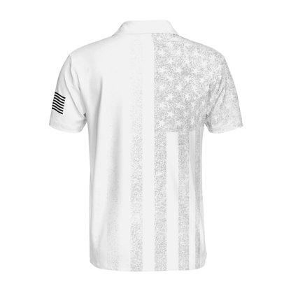 250 United We Stand 1776-2026 Men's White USA Flag Golf Polo Shirt, 4th of July Golf Shirts GE0539