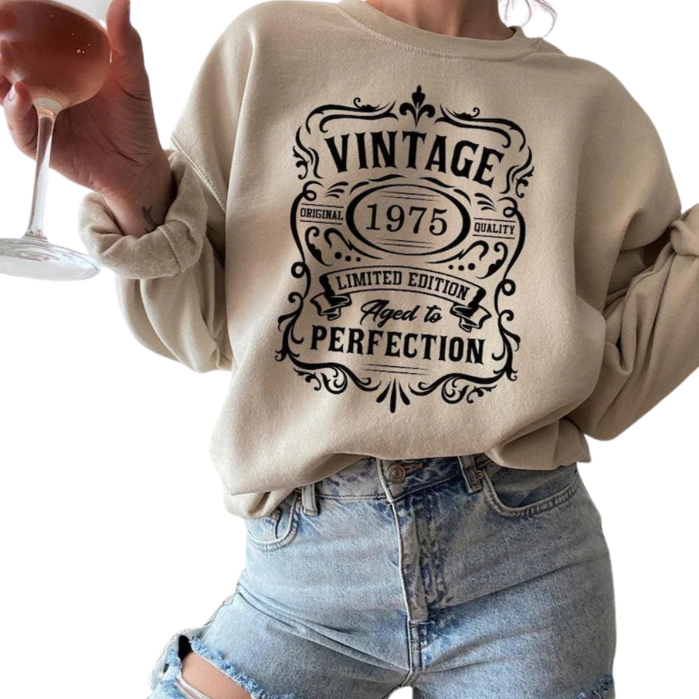 Vintage 1975 Limited Edition Aged To Perfection Sweatshirt, 50th Birthday Sweatshirt 2D0467
