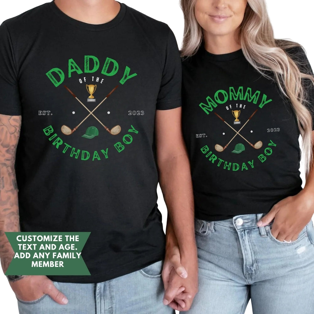 Custom Matching Golf First Birthday Boy Family T Shirts, Custom 1st Birthday Golf Shirts For Family ET0548