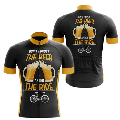 Don't Forget The Beer After The Ride Men's Short Sleeve Cycling Jersey, Funny Beer Cycling Jerseys CZ0088