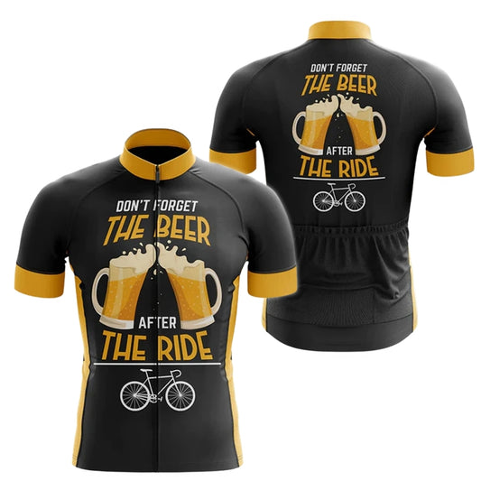 Don't Forget The Beer After The Ride Men's Short Sleeve Cycling Jersey, Funny Beer Cycling Jerseys CZ0088
