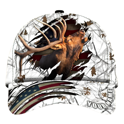 Custom Elk Hunting Baseball 3D Printed Cap, Custom Elk Hunting Cap Hat CP0494