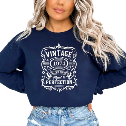 Vintage 1975 Limited Edition Aged To Perfection Sweatshirt, 50th Birthday Sweatshirt 2D0467
