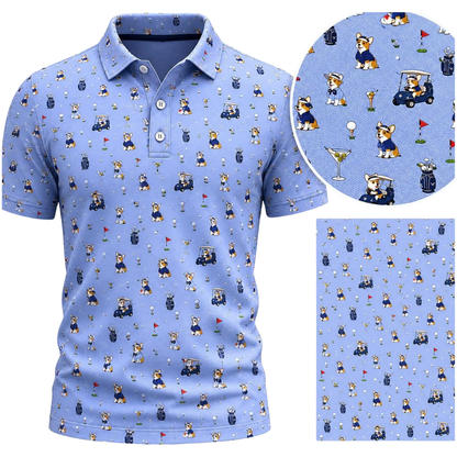 Men's Corgi Golf Polo Shirt, Corgi Golf Shirts For Dog Lover GE0540