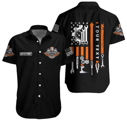 Custom Racing Mechanic Workwear Hawaiian Shirt For Men, Custom Mechanic Uniform Shirts HE0196