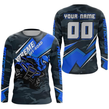 Custom ATV Camo Motocross Long Sleeve Jersey For Men Red, Custom Racing ATV Jerseys MZ0080