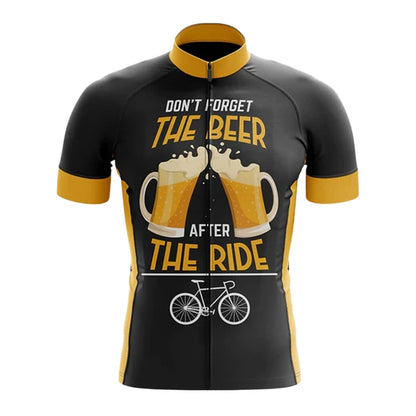 Don't Forget The Beer After The Ride Men's Short Sleeve Cycling Jersey, Funny Beer Cycling Jerseys CZ0088