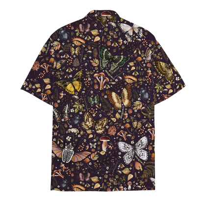 Butterfly And Mushroom Hawaiian Shirts For Men Women, Tropical Butterfly Hawaiian Shirts HE0241