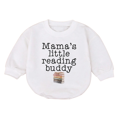 Mama's Little Reading Buddy Baby Romper Sweatshirt, Bookworm Baby Romper Sweatshirt BB0171