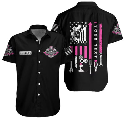 Custom Racing Mechanic Workwear Hawaiian Shirt For Men, Custom Mechanic Uniform Shirts HE0196