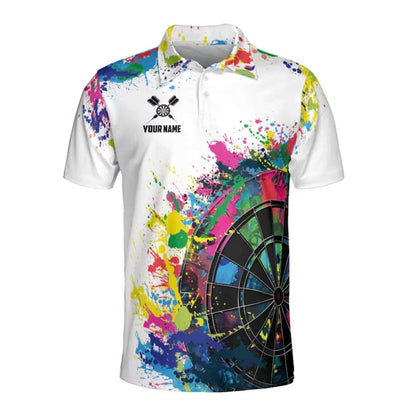 Aim Shoot Swear Repeat Custom Colorful Darts Men Polo Shirt, Custom Funny Darts Team Shirts DE0035