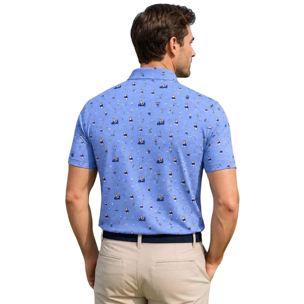 Men's Corgi Golf Polo Shirt, Corgi Golf Shirts For Dog Lover GE0540