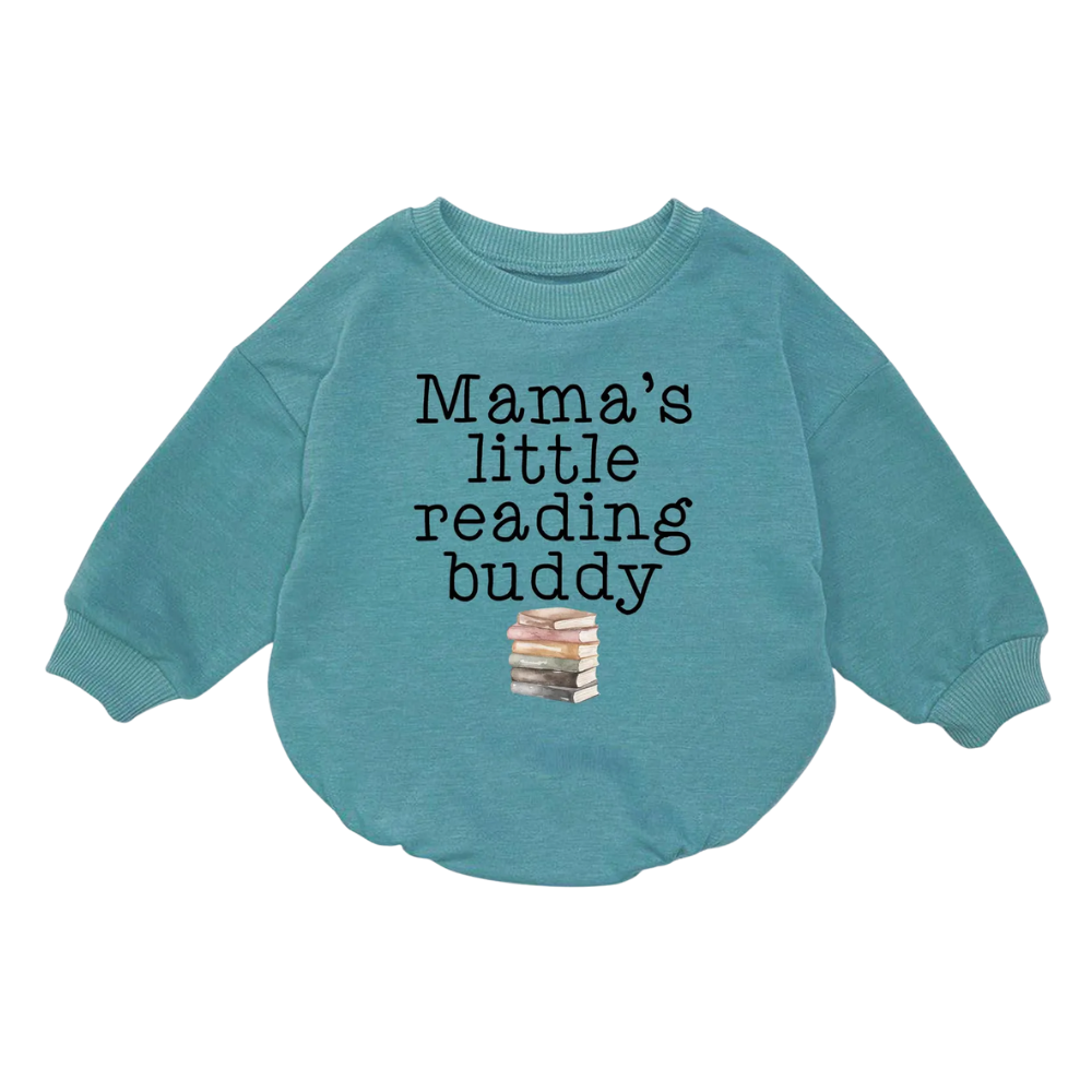 Mama's Little Reading Buddy Baby Romper Sweatshirt, Bookworm Baby Romper Sweatshirt BB0171