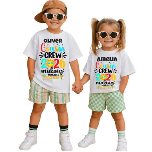 Cousin Crew 2026 Making Memories Toghter Custom Name Matching T Shirt, Personalized Cousin Beach Vacation Matching Shirts ET0952