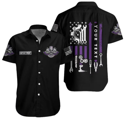 Custom Racing Mechanic Workwear Hawaiian Shirt For Men, Custom Mechanic Uniform Shirts HE0196