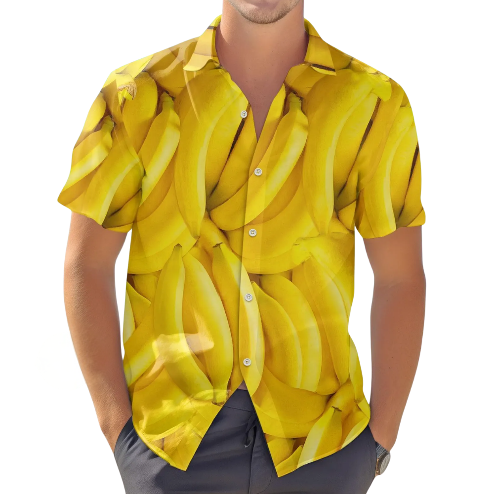 Banana Yellow Hawaiian Shirt For Men, Banana Hawaiian Shirts HE0293