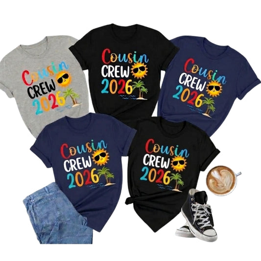 Personalized Cousin Crew Beach Trip Matching T Shirt, Custom Beach Vacation Cousin Matching Shirts ET0805