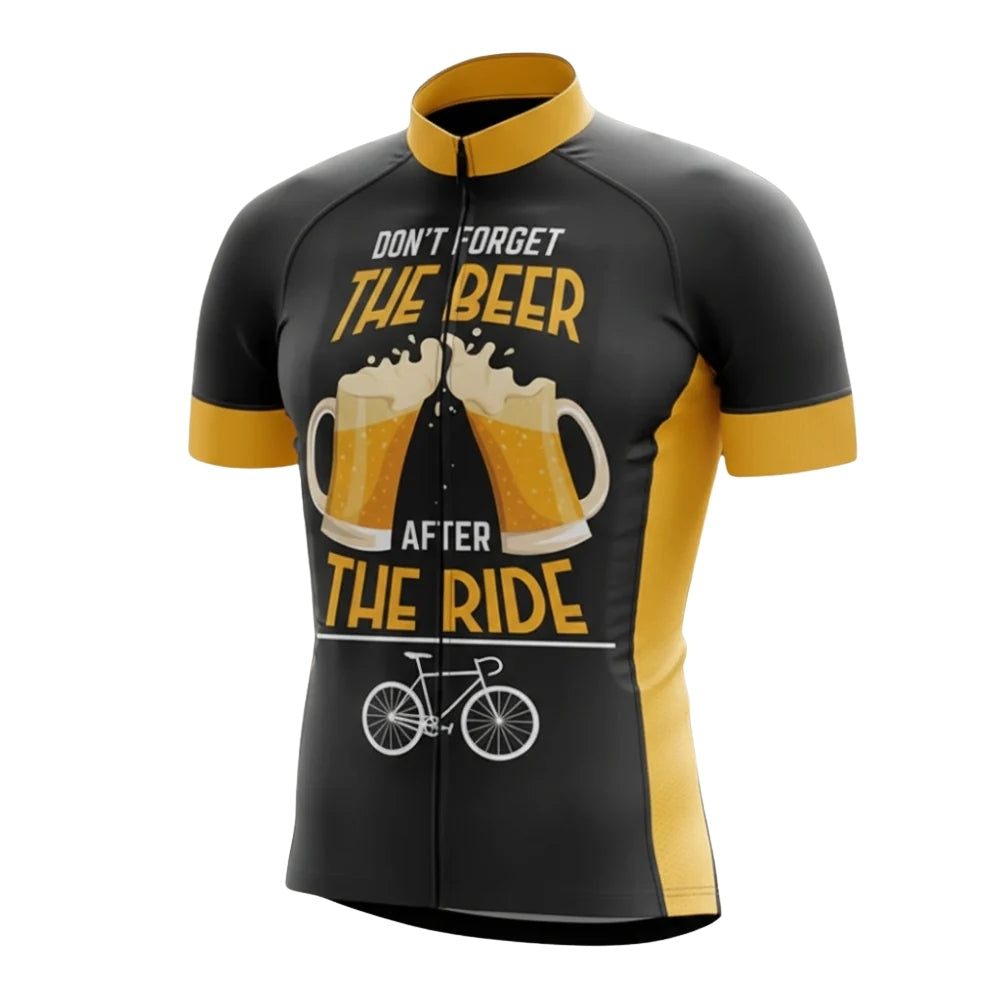 Don't Forget The Beer After The Ride Men's Short Sleeve Cycling Jersey, Funny Beer Cycling Jerseys CZ0088