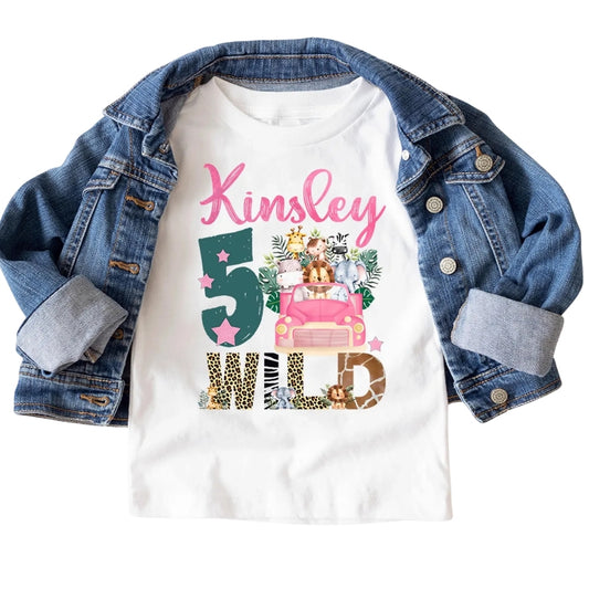 Wild Birthday Girl Custom Safari Matching Family T Shirts, Custom Animal Birthday Family Shirts ET0406