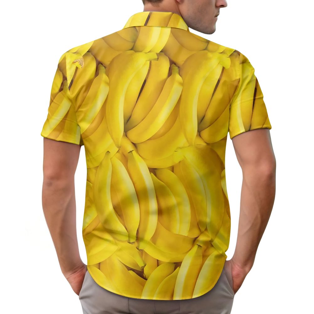 Banana Yellow Hawaiian Shirt For Men, Banana Hawaiian Shirts HE0293