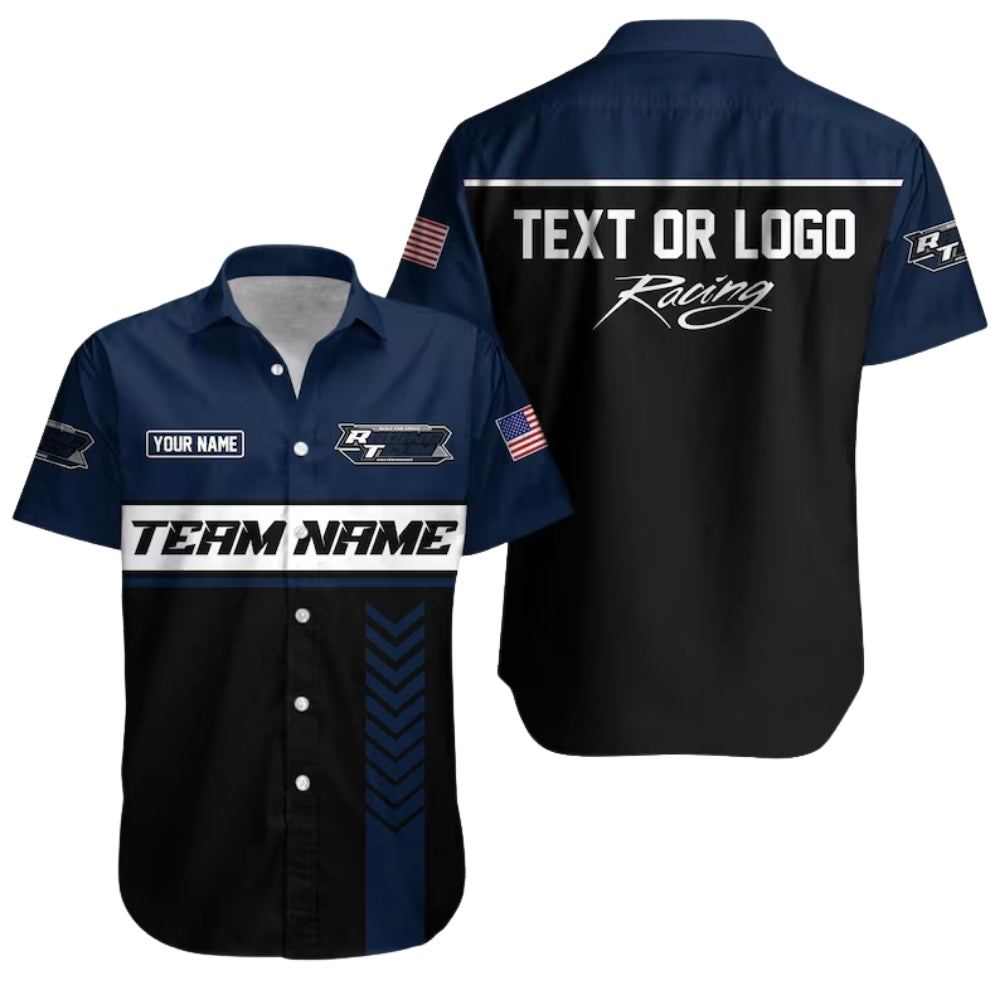 Custom Mechanic Racing Workwear Hawaiian Button Up Shirt, Personalized Mechanic Uniforms HE0197