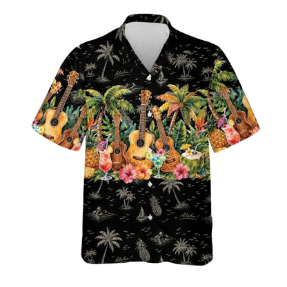 Tropical Ukulele Hawaiian Shirt For Men Women, Ukulele Hawaiian Shirt HE0608