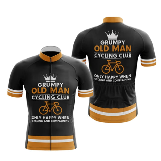 Grumpy Old Man Cycling Club Only Happy When Cycling And Complaining Short Sleeve Cycling Jersey For Men, Funny Old Man Cycling Jerseys CG0657