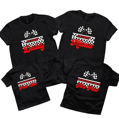 Custom Pit Crew Birthday Boy Matching Family T Shirts, Custom Race Car Birthday Matching Shirts For Family ET1120