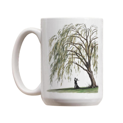 Like The Willow We Have Learned To Bend Of Life Personalized 9th Anniversary Mug, Custom Willow Tree Wedding Anniversary Mug WD0264