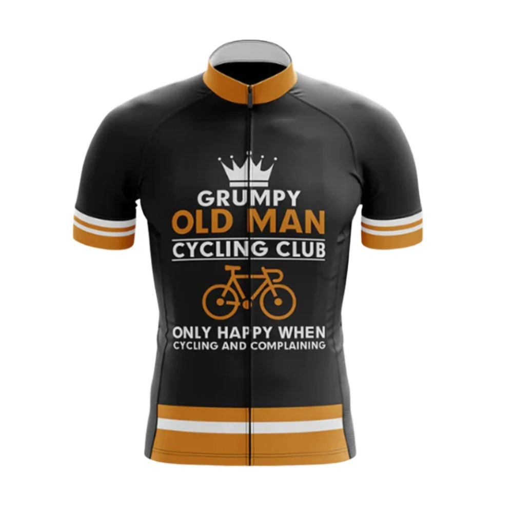 Grumpy Old Man Cycling Club Only Happy When Cycling And Complaining Short Sleeve Cycling Jersey For Men, Funny Old Man Cycling Jerseys CG0657