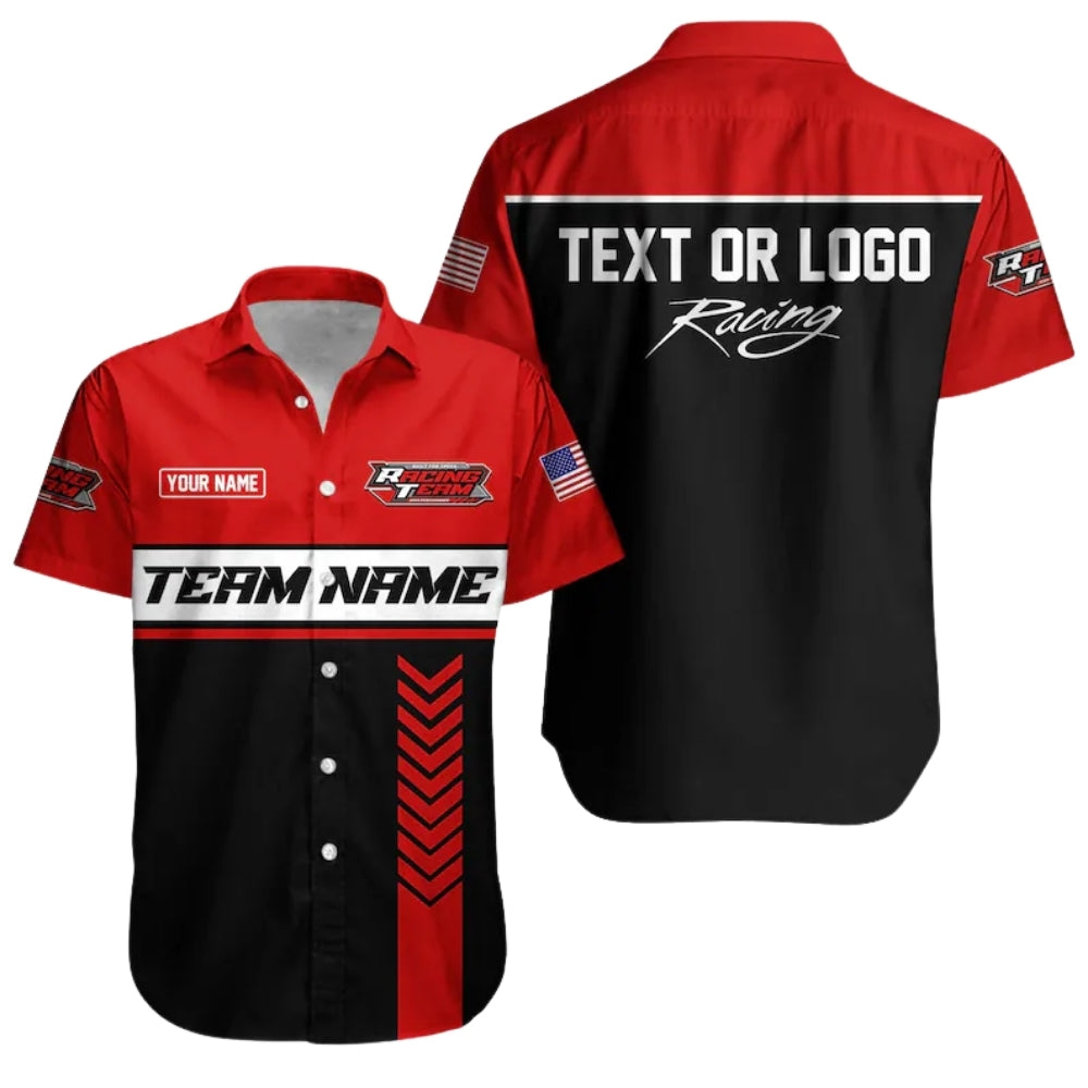 Custom Mechanic Racing Workwear Hawaiian Button Up Shirt, Personalized Mechanic Uniforms HE0197