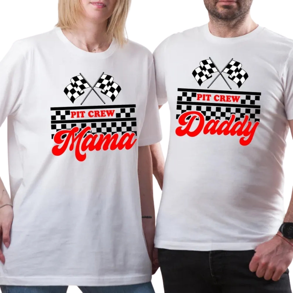Custom Pit Crew Birthday Boy Matching Family T Shirts, Custom Race Car Birthday Matching Shirts For Family ET1120