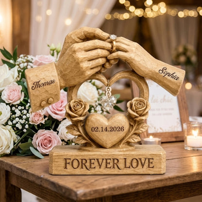 Personalized Wedding Wooden Plaque With Couple Name, Custom Wedding Wooden Block WD0804