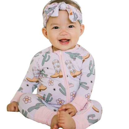 Cowgirl Floral Baby Convertible Zipper Romper, Western Baby Romper Convertible BB0350