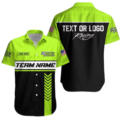 Custom Mechanic Racing Workwear Hawaiian Button Up Shirt, Personalized Mechanic Uniforms HE0197