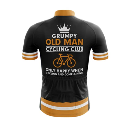 Grumpy Old Man Cycling Club Only Happy When Cycling And Complaining Short Sleeve Cycling Jersey For Men, Funny Old Man Cycling Jerseys CG0657