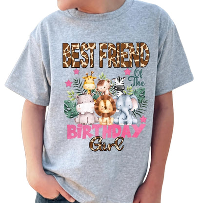 Wild Birthday Girl Custom Safari Matching Family T Shirts, Custom Animal Birthday Family Shirts ET0406