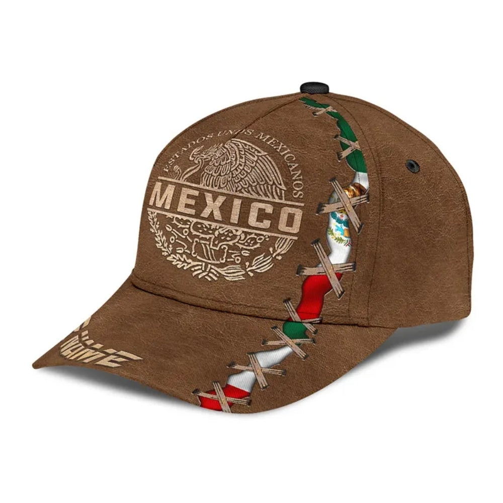 Estados Unidos Mexicanos Custom Name Mexico Flag Baseball Cap, Custom Mexican Caps Hats CP0109